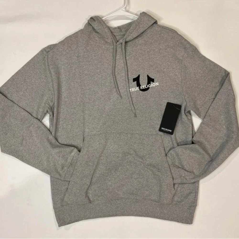 NWT TRUE RELIGION‎ Hoodie Pullover Sweater with Front pocket Style 108212 LARGE